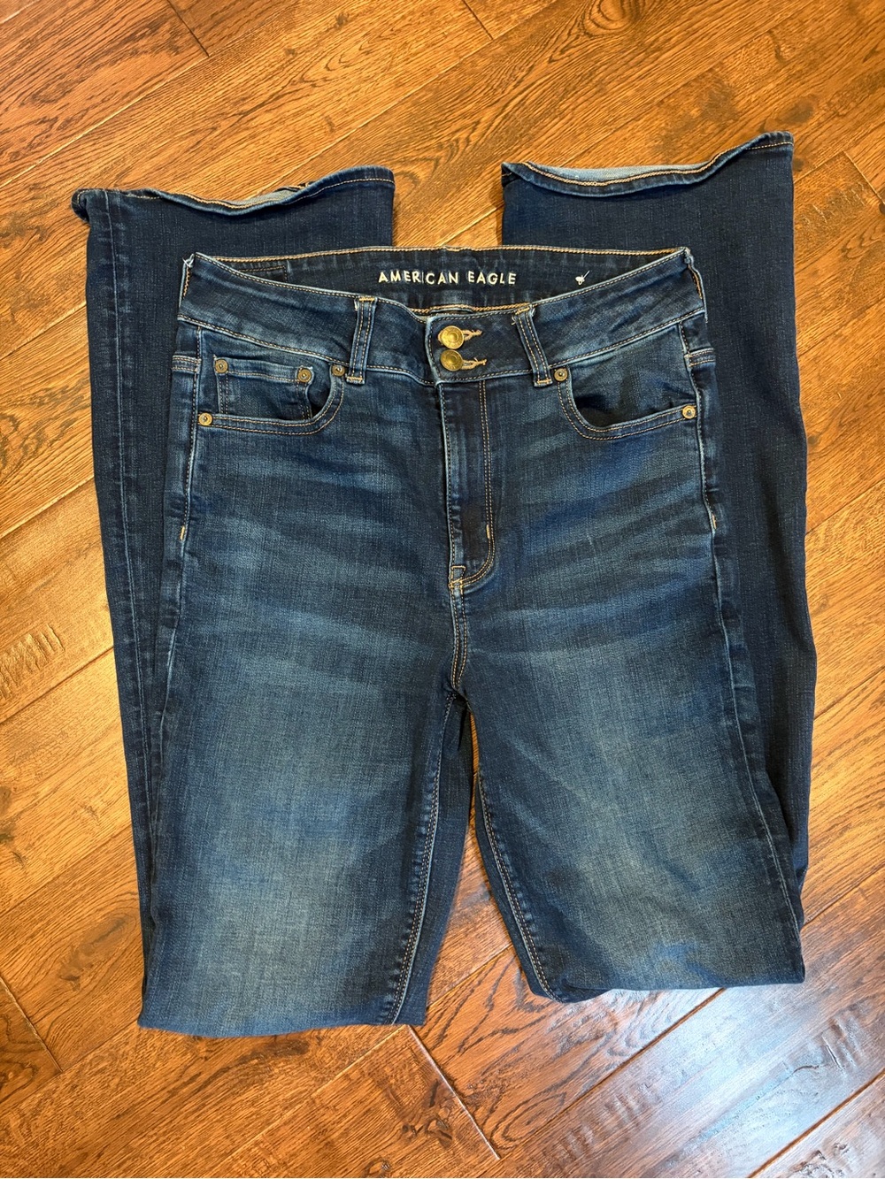 American Eagle Outfitters Women's Dark Blue High-Rise Artist Flare 10 XL Long!!!